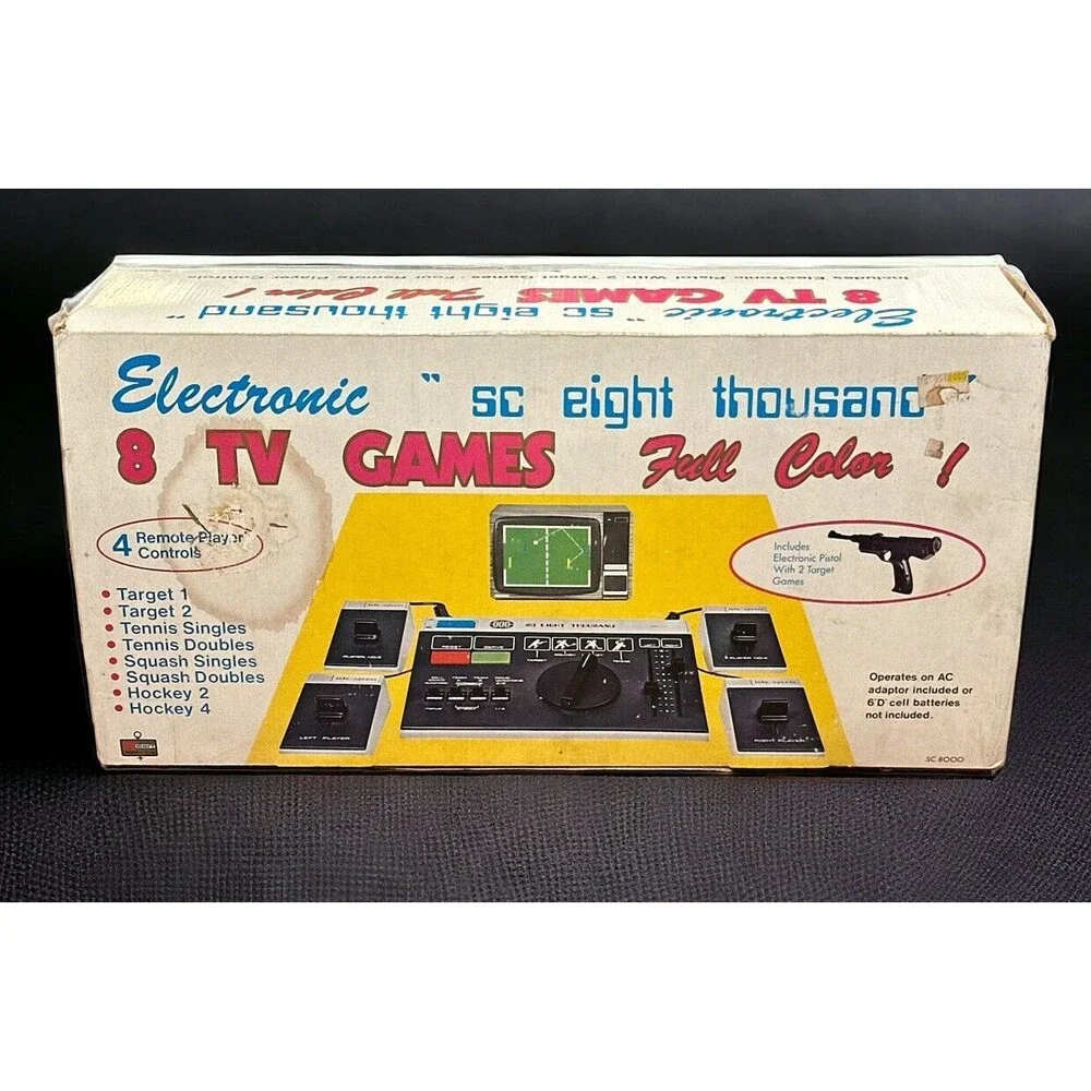 70's Electronic SC Eight Thousand 8000 TV Games Video Games Systems Pistol Box‎